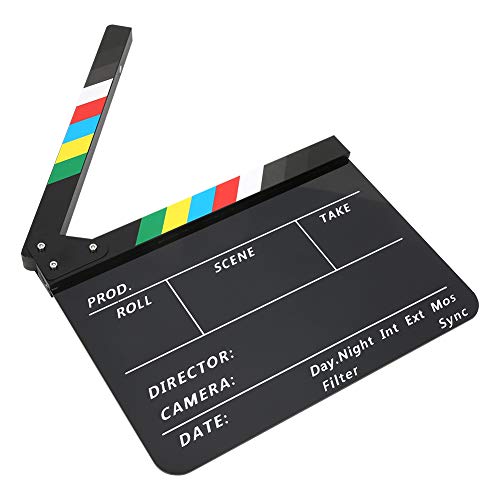 Denash Director de Video de 30x25cm Claperboard Crisp CRISCA Herramienta de Acción para la Película Eliminar para el Juego de Roles o Las Fiestas para Fiestas [Fotografía de la Cámara, Amante del