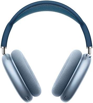 Apple AirPods Max Wireless Over-Ear Headphones, Active Noise Cancelling, Transparency Mode, Personalized Spatial Audio, Dolby Atmos, Bluetooth Headphones for iPhone – Sky Blue