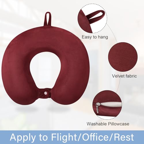 Image of Travel Neck Pillow Memory Foam U Shape Neck Pillow for Travel Pillow Comfortable Head Neck Support Airplane Pillow for Traveling Car Home Office Travel Neck Flight Pillow