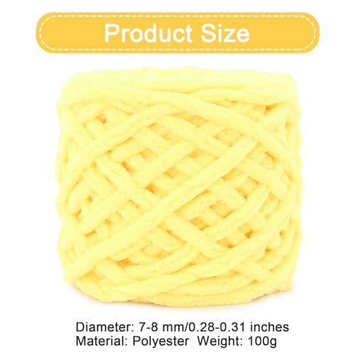 Thick Crochet Yarn Soft Ice Strip Crochet Yarn Chunky Woven Blanket Yarn for Weave Blanket Slipper(Yellow) - Image 2