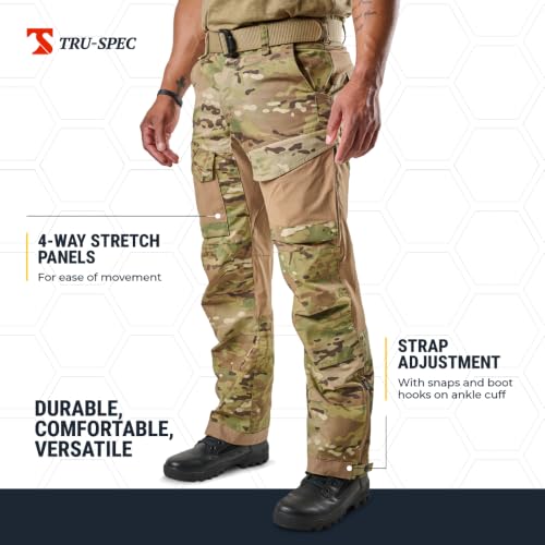Image of Tru-Spec Xpedition Tactical Pants for Men - Water-Resistant Outdoor Work & Hiking Pants with Dual Zippered Cooling Vents | Water-Resistant Outdoor Work & Hiking Pants, Dual Zippered Cooling Vents, Ripstop Fabric, 4-Way Stretch Panels