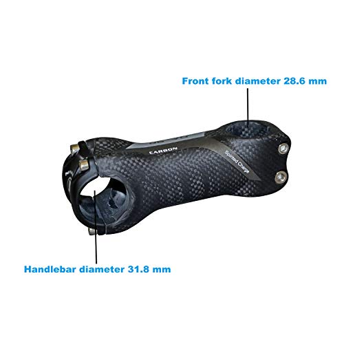 Flyan 31.8 Stem - Carbon Stem Bicycle Stem Carbon Fiber Handlebar Stem 31.8×80 Mm Road Bike Stem Mtb Stem Black Matte 6 Degrees Stems - 1 Pcs #TOP5