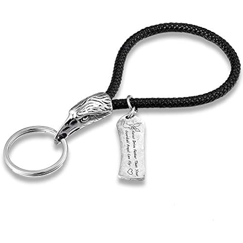 ZiiLay Stainless Steel Leather Car Keychains Key Tag for Drivers Gift Jewelry -eagle Cover