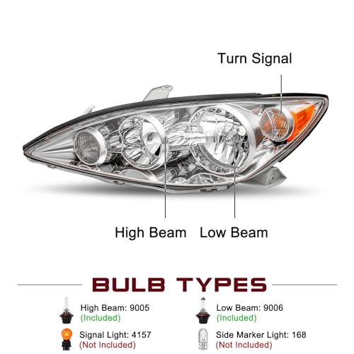 Image of JSBOYAT Headlight Assembly Fits for 2005 2006 Toyota Camry LE XLE SE