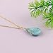 CRYSTALINES Natural Sky-Blue Larimar Gemstone Pendant Necklace | Caribbean Blue Cabochon Stone | Handmade 14K Gold Plated Jewelry | Healing Crystals | Birthday Gift for Women - 18inch
