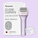 Panasonic Electric Shaver for Women, Cordless 4-Blade Shaver, Bikini Attachment, Pop-Up Trimmer, Wet Dry Operation - ES-AWL8AV (Purple)
