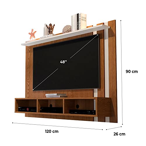 Painel para TV 48 Polegadas Nice - Freijó/Off White - Mania de Móveis