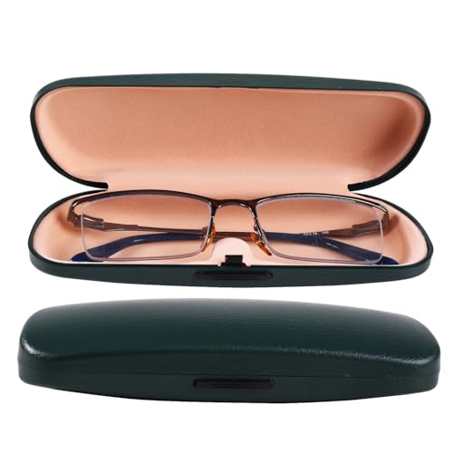 Image of VIVID Vision Unisex Adult Lightweight Eyewear Specs Case Cover | Free With Cleaning Cloth | Protect Eye Glasses | Plastic | Spectacles | Cases | IC - 621 ABS Dark Green with Cloth