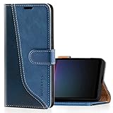 Mulbess Handyhülle für Sony Xperia 10 IV 5G Hülle Leder, Magnet Klapphülle, Lederhülle mit Kartenfach, Flip Hülle Etui Handytasche Schutzhülle, Stilvoll Diamant Blau