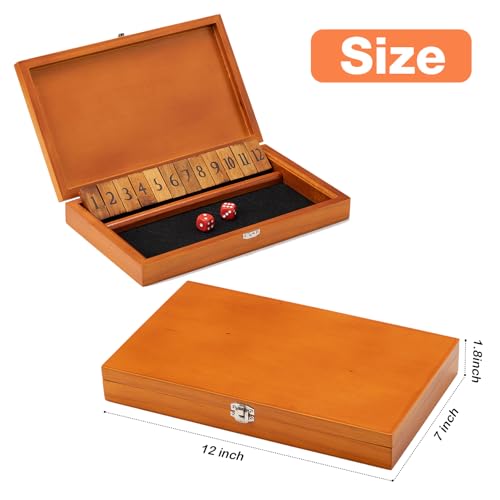Shut The Box juego de mesa de madera con 4 dados miniatura 4