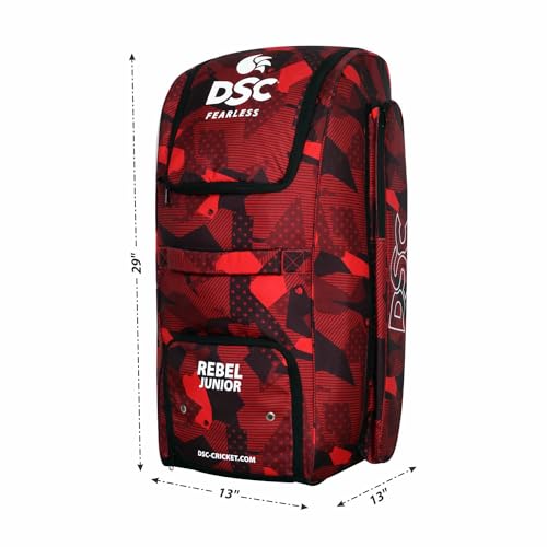 Image of DSC Rebel Junior Duffle Kit Bag, Red Black 29 x 13 x 13 inches