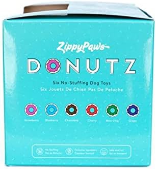 Miniatura 4 de ZippyPaws - Juguetes chirriantes de peluche para perros Mini Donutz - Caja de regalo, paquete de 6