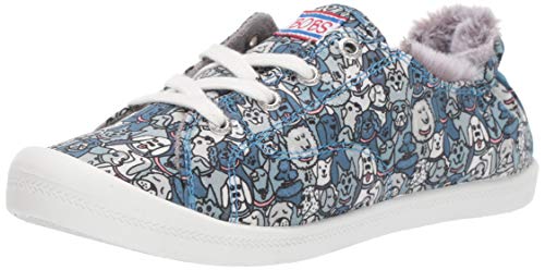 Skechers BOBS Women s Beach Bingo-Chalet Woof Sneaker, Teal Multi, 8 M US