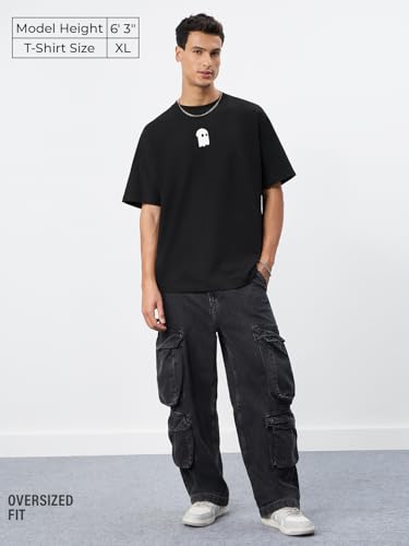 Image of The Souled Store Mr. Soul Men and Boys Short Sleeve Round Neck Purple Graphic Printed Cotton Oversized T-Shirts