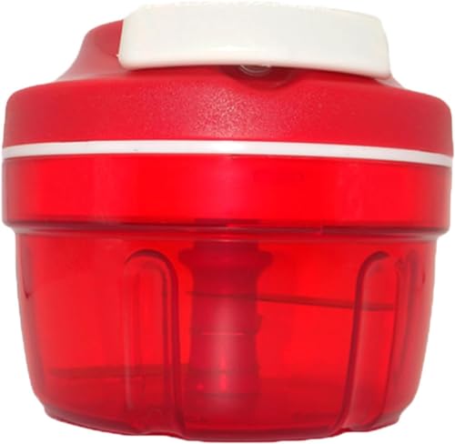 SPORWAY Cortador manual para cebollas y verduras, picadora con cuerda para frutas, nueces, ajo (rojo-2)