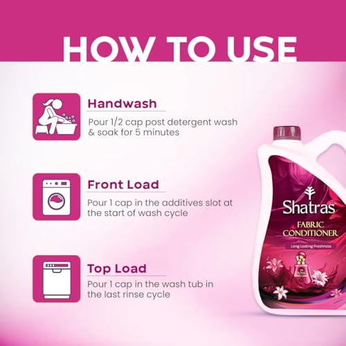 Image of SHATRAS Combo Pack Of Pink Lily Royal Perfume Fabric Conditioner 2 X 5Liter | After Wash Liquid Fabric Softener With Long-Lasting Fragrance | Royal Perfume Fragrance For Your Fabrics (Pack Of 2)