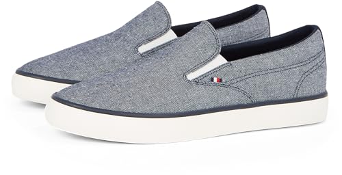 Tommy Hilfiger Herren Vulcanized Sneaker Low Slip On zum Reinschlüpfen, Blau (Desert Sky), 40 – Ansicht 5