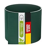 TerraUno Nachhaltige Sichtschutzstreifen für Doppelstabmatten, Polypropylen, Made in Germany, RAL 6005 Grün, 1 Streifen, extra stabil, Lederoptik, Zaun Sichtschutz mit UV-Beständigkeit
