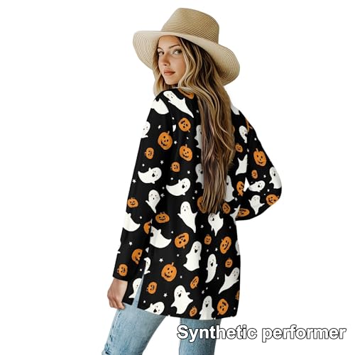 Image of Cardigan Sweaters for Women Long Sleeve Cardigan Soft Drape Open Front Fall Dusters V-Neck Jackets Dressy Loose Coat