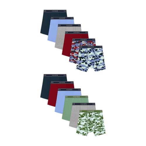 Image of Hanes Boys' Underwear Boxer Briefs Or Briefs Pack, 8 Or 12 Pack, Cotton Stretch Underwear for Boys & Toddler Boys