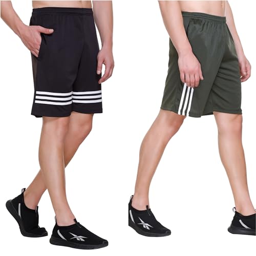 Image of Men's Shorts | Shorts for Men's | Men's Cotton Shorts | Dual Pocket Sleep Shorts - Regular Shorts - Workout, Gym, Running, Sports and Yoga Shorts - Pack of 2