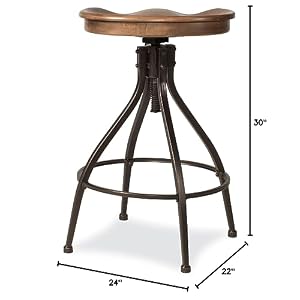 Hillsdale Worland Swivel Backless Stool, Adjustable Stool (One Stool), Brown Hillsdale Worland Swivel Backless Stool Adjustable Stool One Stool Brown