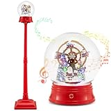 【Décoration de Noël polyvalente】Sans fil pour un placement flexible, la lanterne boule à neige se pose partout : près de la cheminée, près du sapin, dans l'entrée ou sur le porche par beau temps. Attention : nécessite 3 piles AA (non incluses).