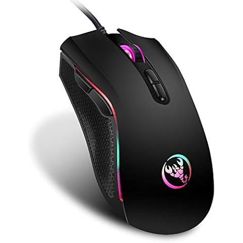 FASBEL Computer Wired Mouse Pro Gaming Mice 7 Color Changing Ergonomic Mouse 3200 DPI Adjustable Cover