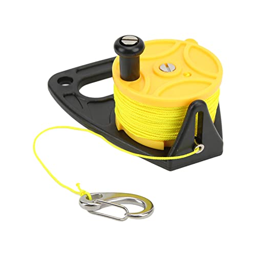 Carrete de buceo alambre amarillo de nailon con gancho inoxidable 4