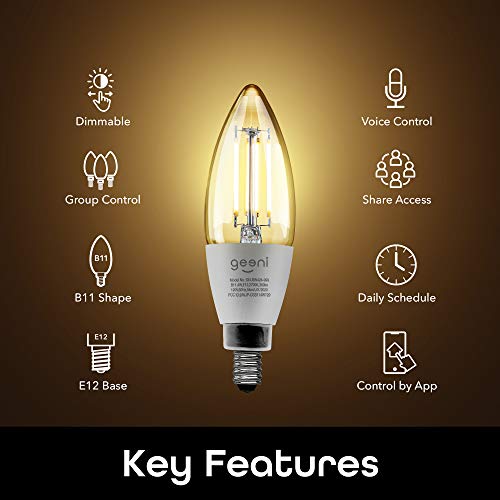 Geeni GN-BW424-999 Lux Edison B11 Filament Wifi Led Smart Bulb thumb #1