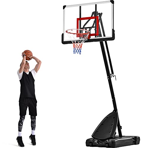 Basketball Hoop Basketball System 7.5ft 10ft Height Adjustable Basketball System for Indoor Outdoor Use LED Basketball Hoop Lights, Colorful Lights, Waterproof,Super Bright to Play at Night Outdoors