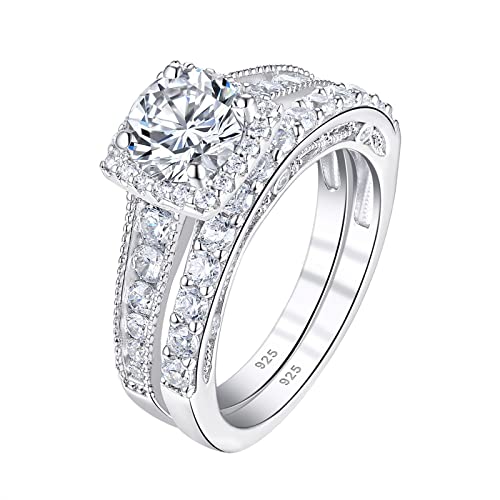Bague de fiançailles en argent 925 et zircon cubique AAAAA éclatant