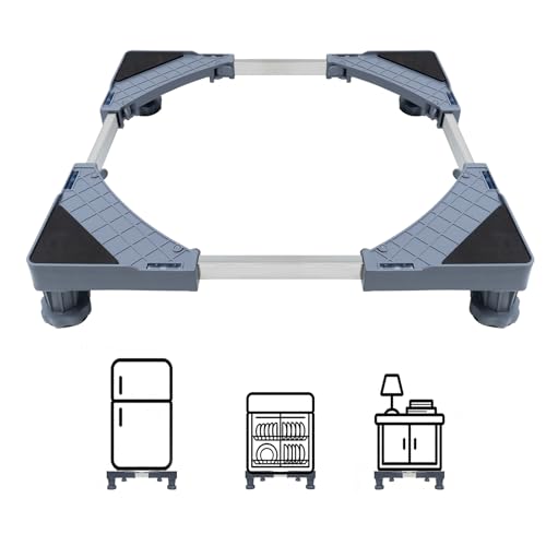 Johaus Adjustable Mini Fridge Stand Universal Appliance Base with 4 Strong Feet, Portable Washer Dryer Pedestal for Small Refrigerator, Compact Washer, Cabinet