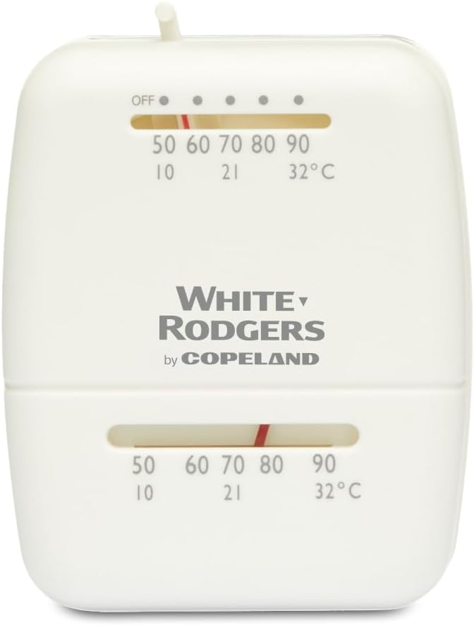 White Rodgers 1C20-101 Single-Stage Snap-Action Low Voltage Room Thermostat