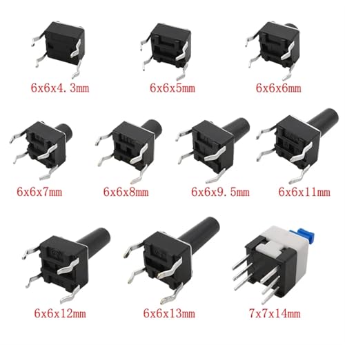 Kit de interruptor de botón táctil momentáneo surtido mini miniaturas PCB 5