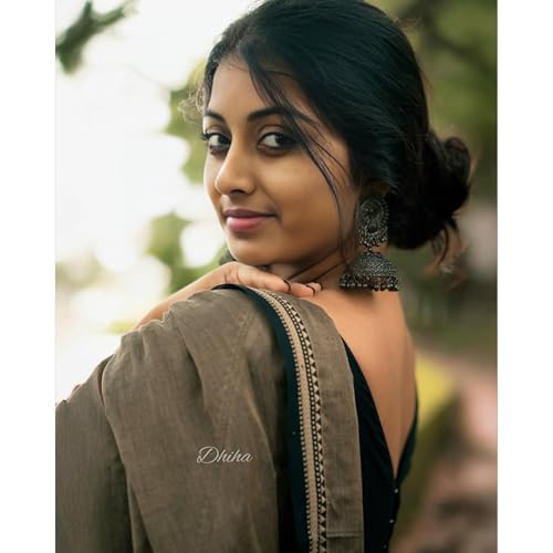 Image of Narayanpet Pure Cotton Avani Border Saree for Women with Running Blouse | Tassels | Traditional Woven Solid Design | Handloom Weave