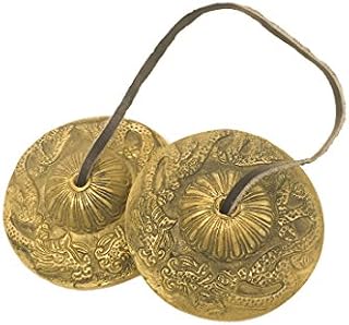 Tingsha Cymbals Tibetan Lucky Symbol Embossed Meditation Yoga Bell Chimes (Small, Dragon)
