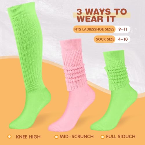 Image of Buauty Slouch Socks for Women, Soft Extra Long Chunky Scrunch Knee High Sock Winter Knit Slouchy Socks Leg Warmmers