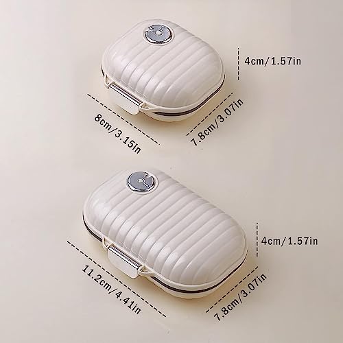2 Pack Pill Organizer, 7 Compartments Portable Trave Pill Case, Portable Daily Pill Case, Waterproof Portable Pill Supplement Case,Pill Container To Hold Vitamin, Cod Liver Oil(1Pcs Small+1Pcs Large) #TOP5
