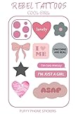 Rebel Tattoos 3D Puffy Phone Stickers I am Too Messy– Cute & Trendy Sticker Set for Phone Cases-No Glue-Self-Adhesive (Pink)