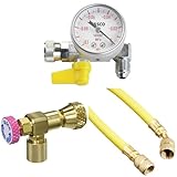 【セット買い】イチネンTASCO ウルトラミニ真空ポンプ用ミニ真空ゲージキット TA142MK + TA166ZA 耐圧兼用型チャージバルブ エアコン + TA132AF-3 チャージホース92cm黄