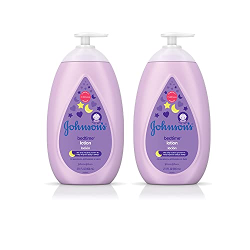 Image of Johnson's Calming Bedtime Baby Lotion, Hypoallergenic and Paraben Free, Twin-Pack, 2 x 27.1 fl. oz