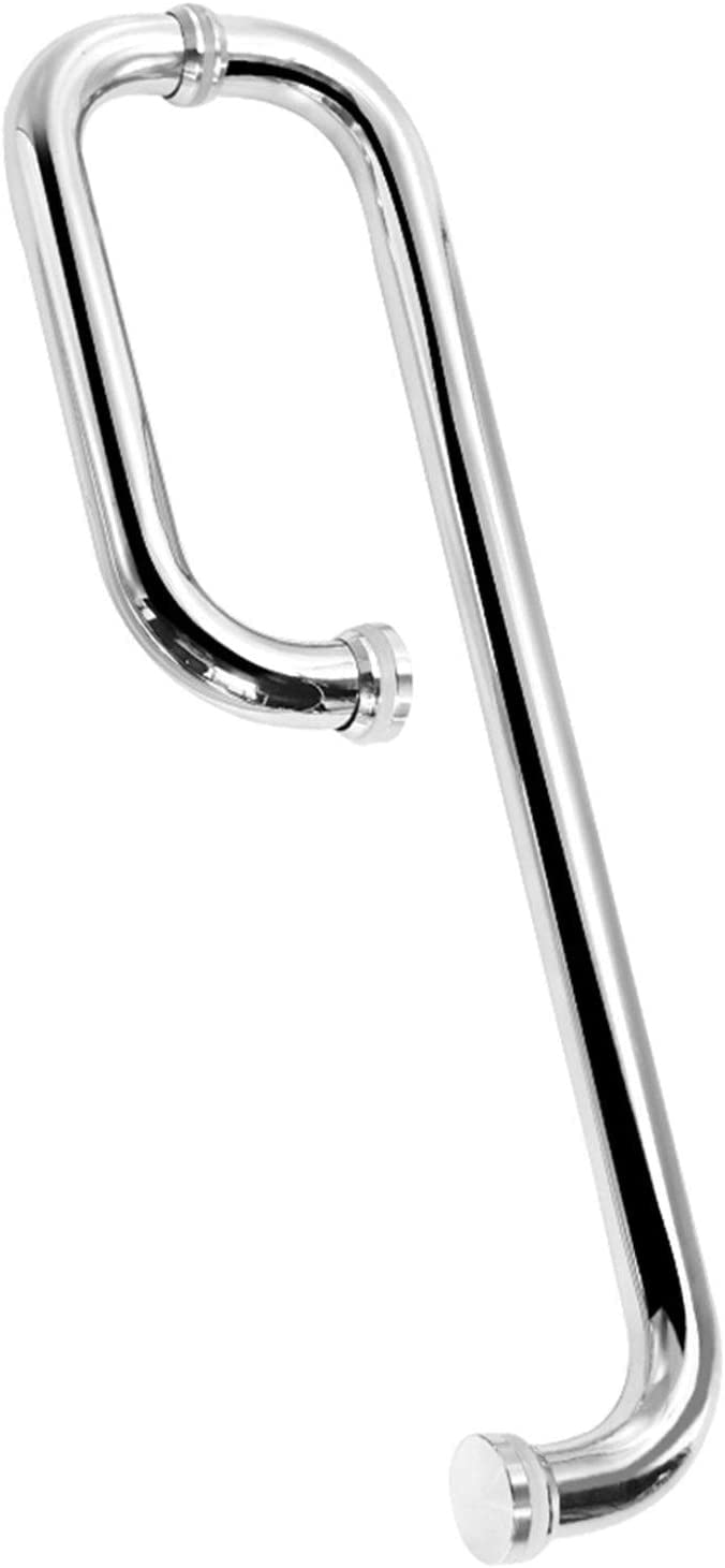 DFGHNBVC Stainless Steel Shower Door Handle 2 Pack - 304 Bathroom Grab Bar Replacement Parts, Push Pull For Glass Doors,225Mm+425Mm
