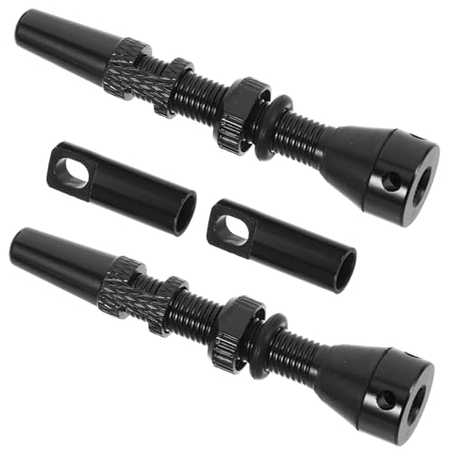 Tapa de válvula tubeless para bicicleta Luxshiny, juego de 4 piezas, 40 mm, negro, aleación de aluminio miniatura 1