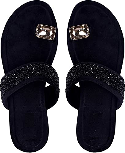 Santo Collection Stylish Gems Sandal for Women | Sandal Chappals for Girls | Women Sandal Flat Stylish