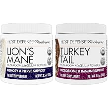 Host Defense Bundle with Lions Mane Powder, 3.5 oz & Turkey Tail Mushroom Powder, 3.5 oz - Support Brain Health, Memory & Focus - Support Digestive & Immune Health*