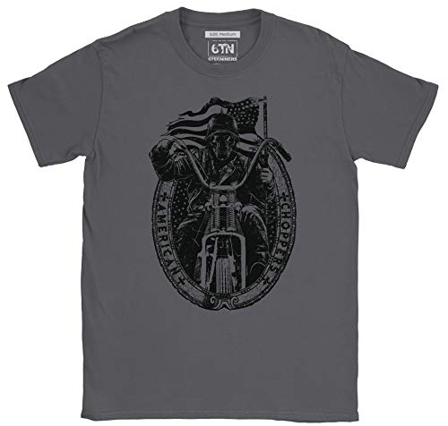 6TN T-shirt de motard américain pour homme -  Gris - XX-Large