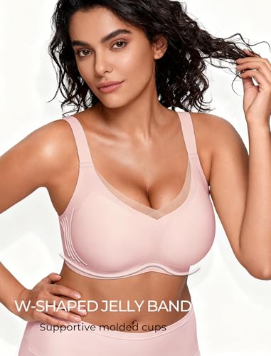 Image of Vinfact Womens V Lace Wireless Seamless Bras No Underwire Comfort Push Up Bras Supportive Full Coverage Bralettes T Shirt Bra