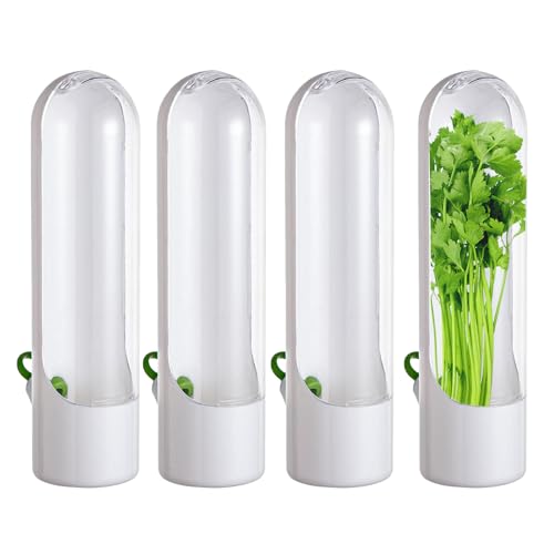 Maceta Vertical - ABS De 25,4 Cm De Altura, De Alimentos De Transparente, Taza De Tanque De Agua Recargable | Mantener Romero, Albahaca, Tomillo Fresco Más Largo, C