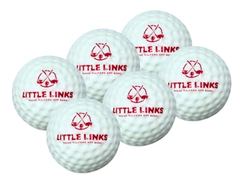 Little Links Oversized Foam Practice Golf Balls For Kids, 6 Pack, White/Red